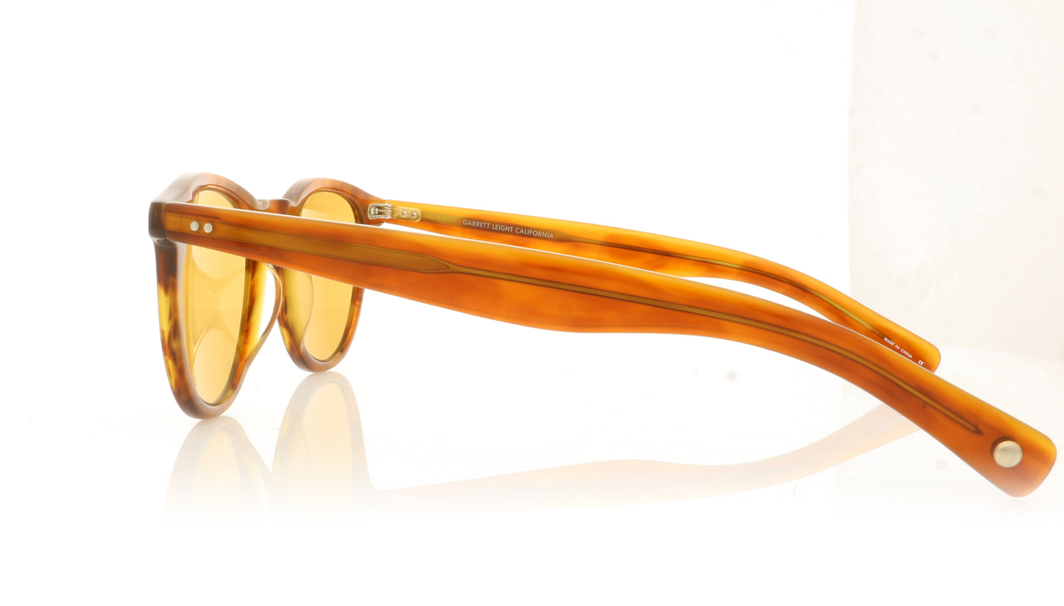 Garrett Leight Hampton X 2082 2082 Honey Amber Sunglasses - Side