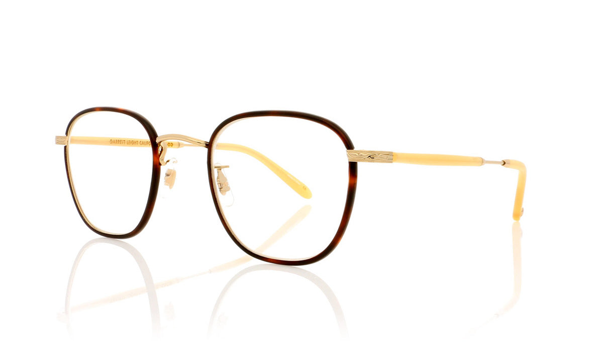 Garrett Leight Grant 3009 AMT G HB Amber Tortoise Glasses - Angle