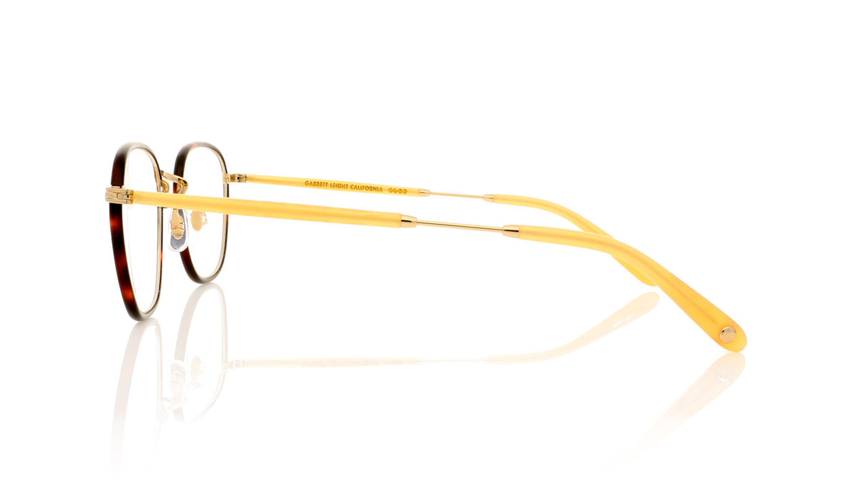 Garrett Leight Grant 3009 AMT G HB Amber Tortoise Glasses - Side