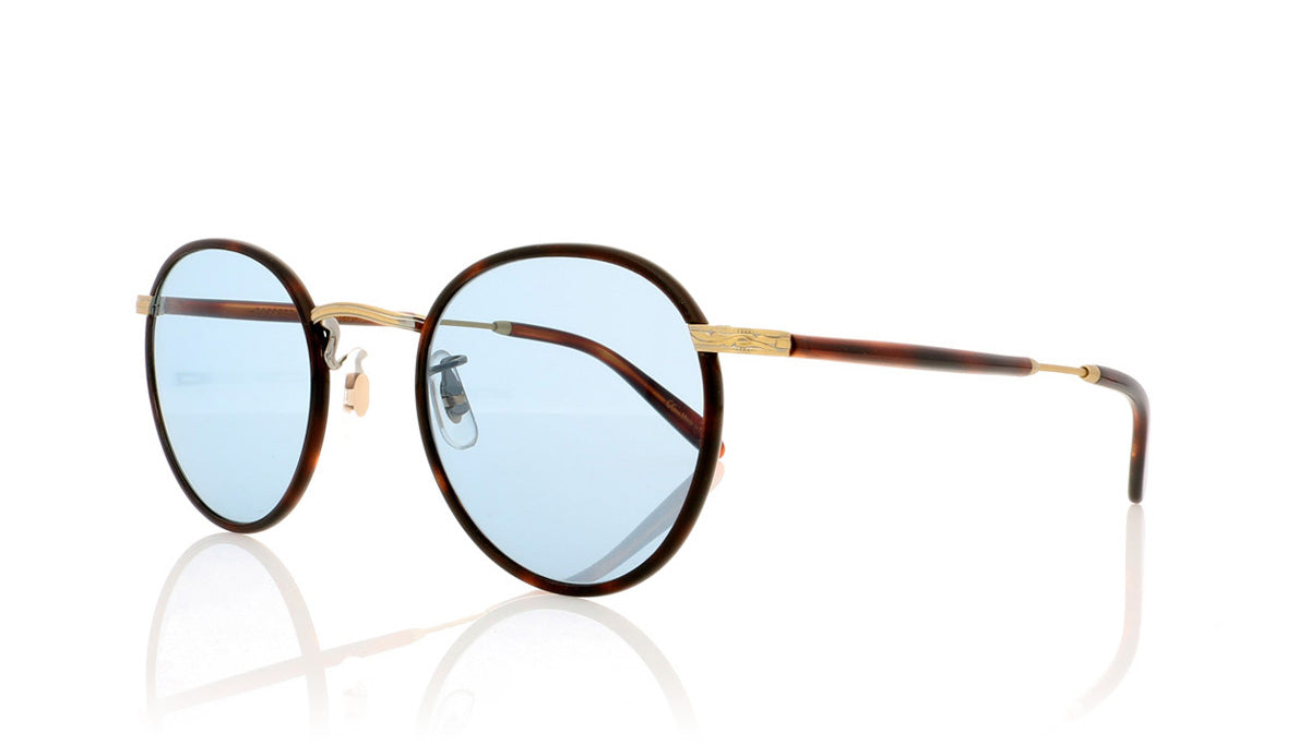 Garrett Leight Wilson M 4005 AMT-CNT/PBLU Amb Trt Sunglasses - Angle