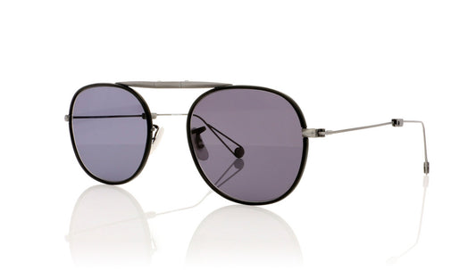 Garrett Leight Van Buren M 4008 MBK/PW/GRY Matte Black Sunglasses - Angle