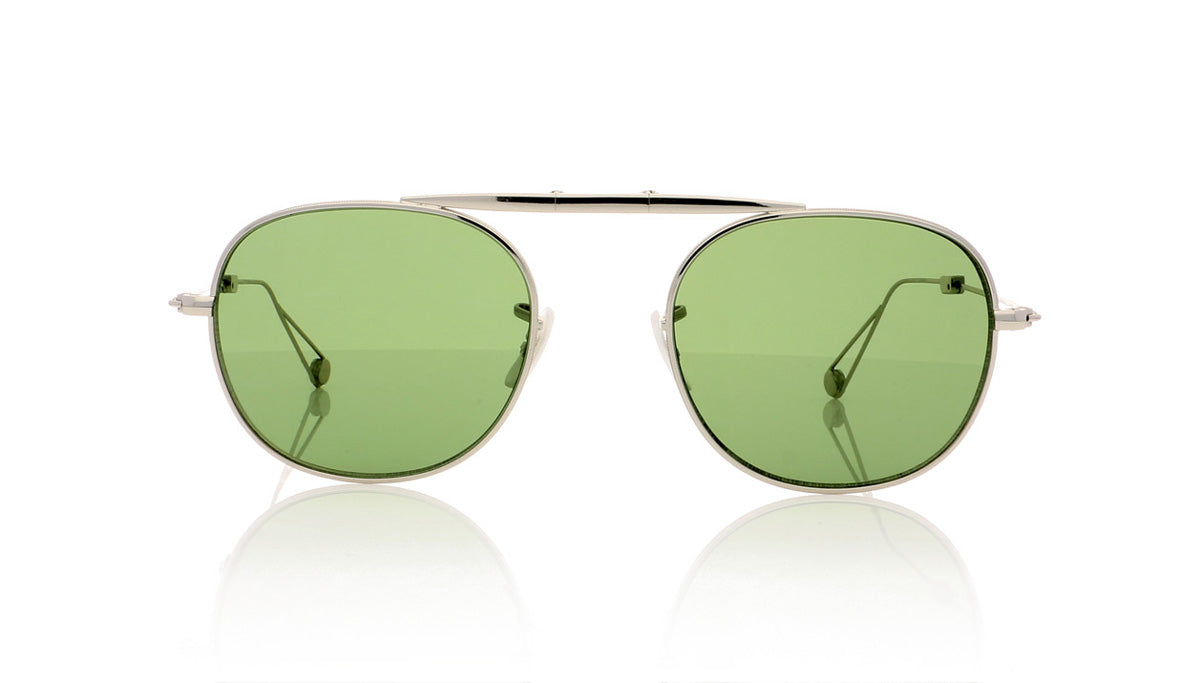Garrett Leight Van Buren M 4008 SV/GRN Silver Sunglasses - Front
