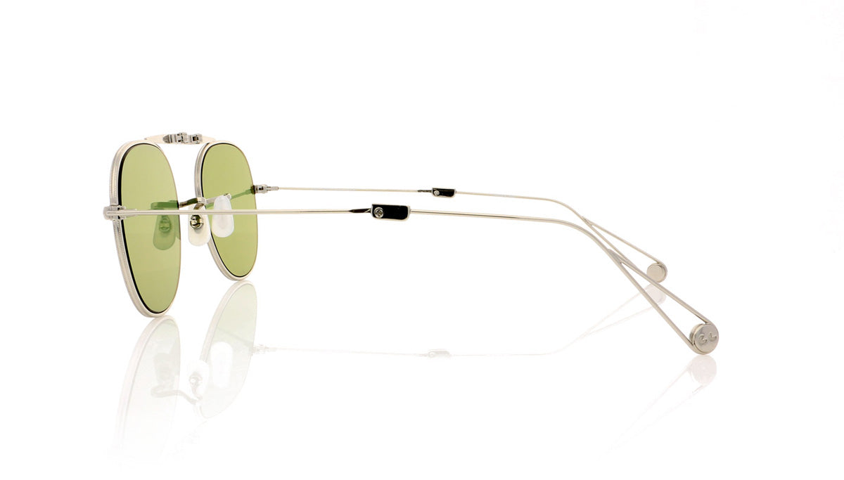 Garrett Leight Van Buren M 4008 SV/GRN Silver Sunglasses - Side