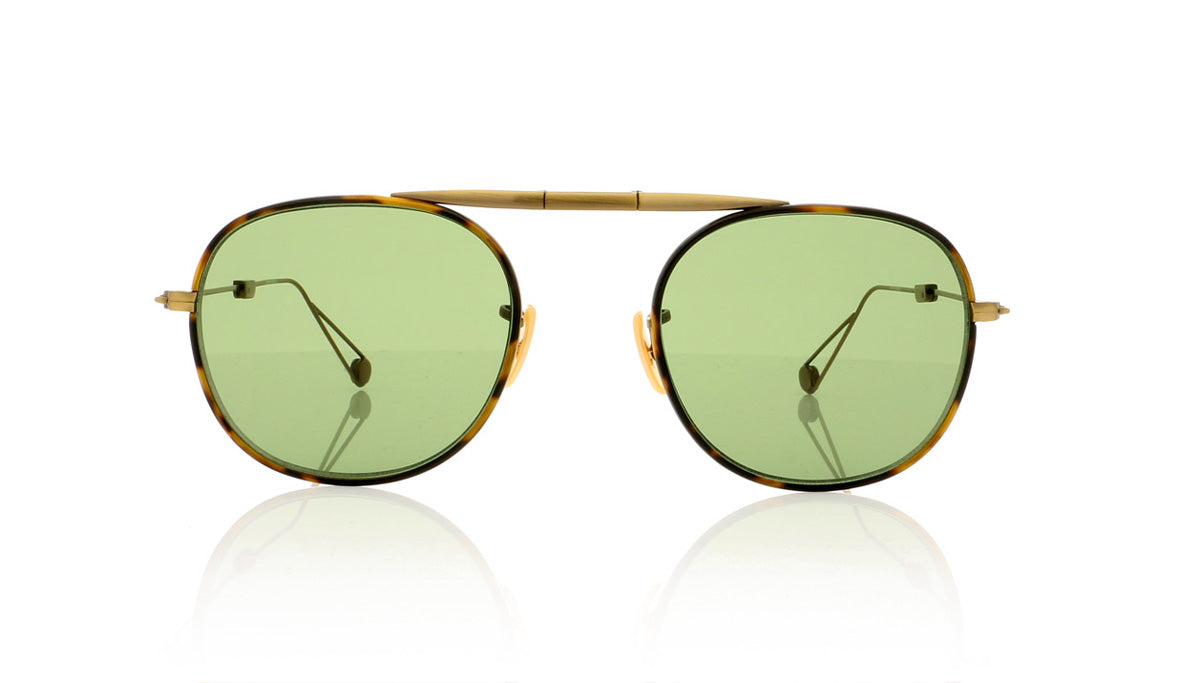 Garrett Leight Van Buren W 4008 TT-ABG/GRN Tokyo Tortoise Sunglasses - Front