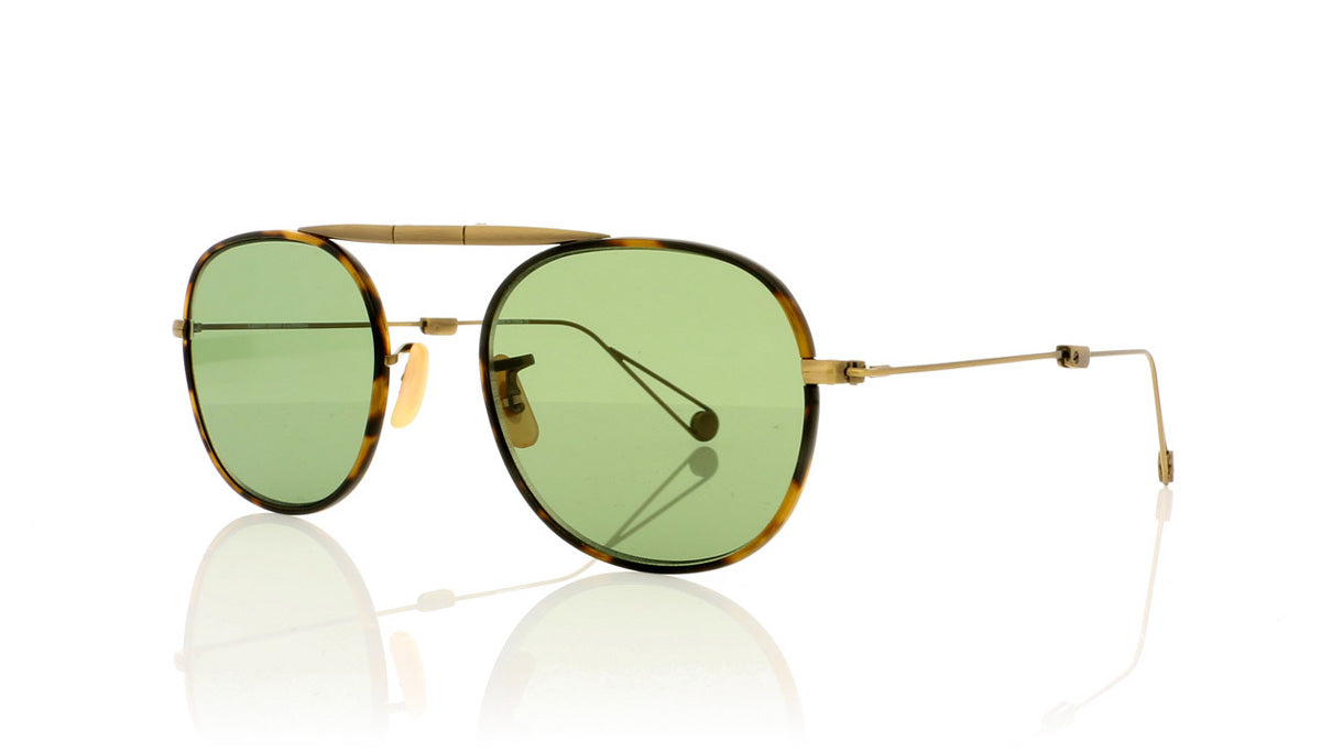 Garrett Leight Van Buren W 4008 TT-ABG/GRN Tokyo Tortoise Sunglasses - Angle