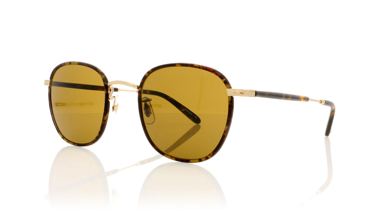 Garrett Leight Grant 4009 BBT-G-DKT/PBN Bourbon Tortoise Sunglasses - Angle