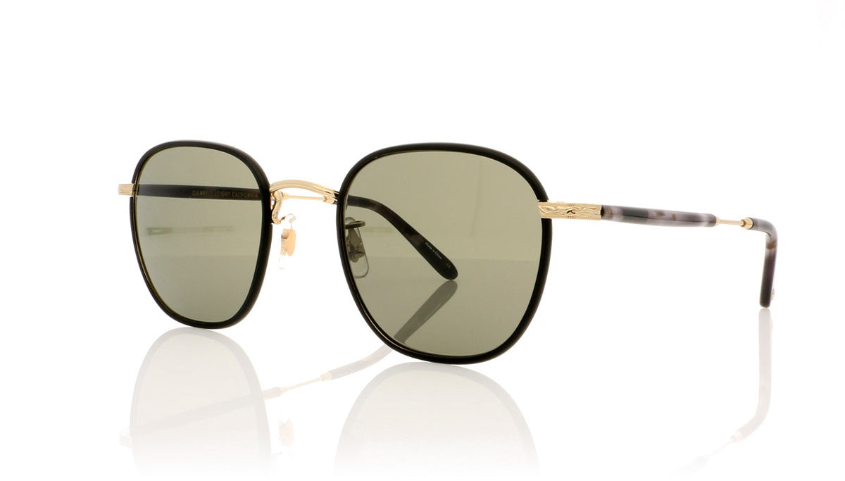 Garrett Leight Grant 4009 MBK/G/BKMT/PGY Matte Black Sunglasses - Angle