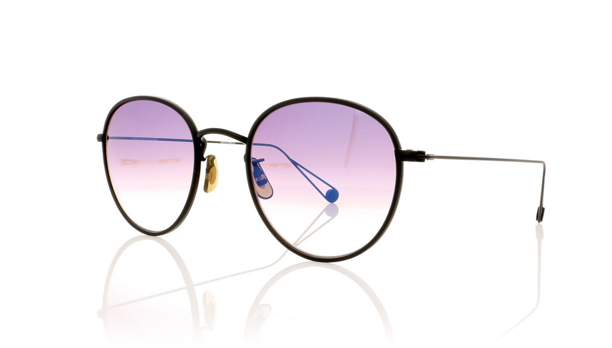 Garrett Leight Paloma 4011 MBK-BK/MVGM Matte Black Sunglasses - Angle