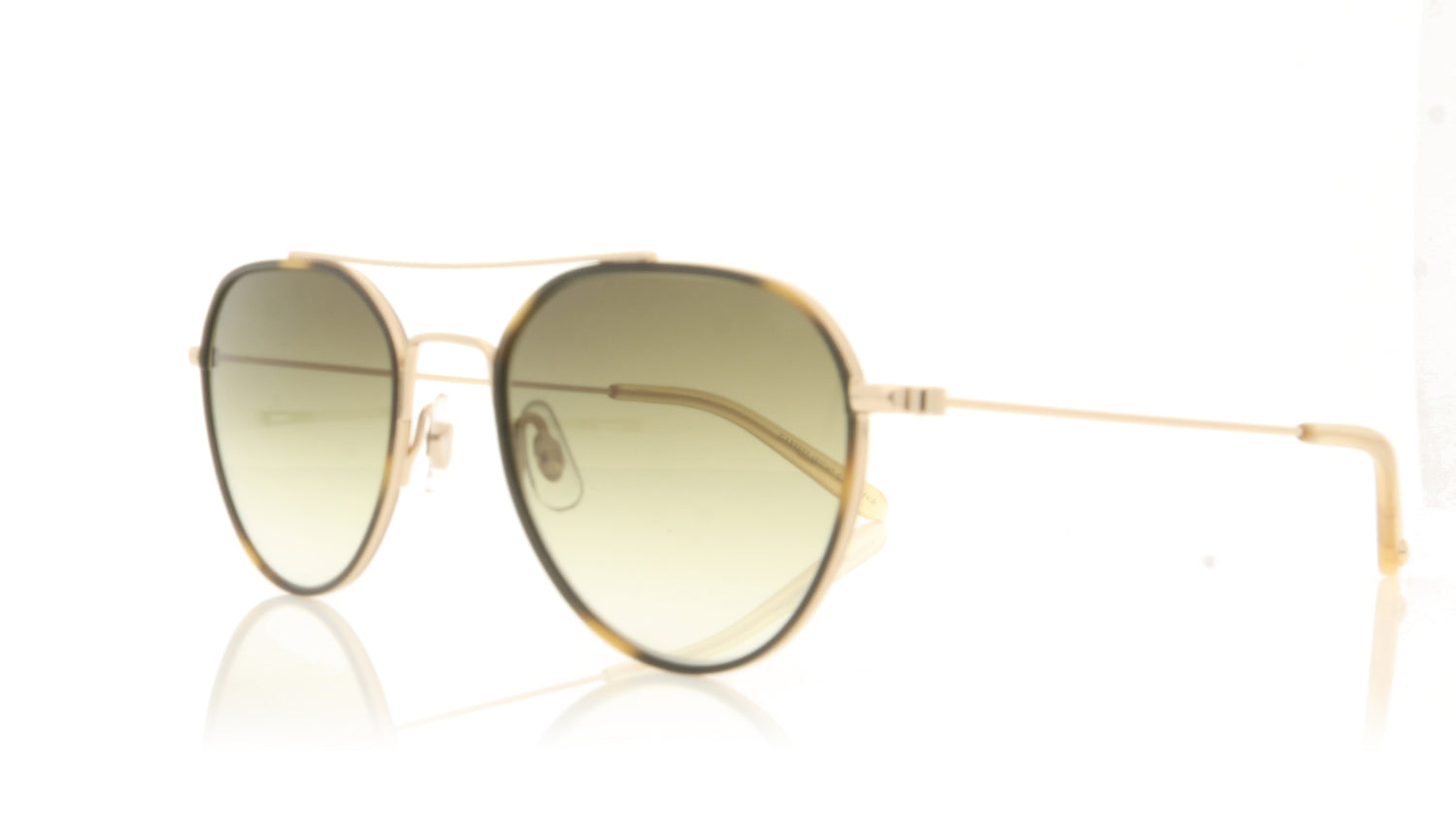 Garrett Leight San Miguel 4055 TE-G-B/OG Tiger Eye Gold Sunglasses - Angle