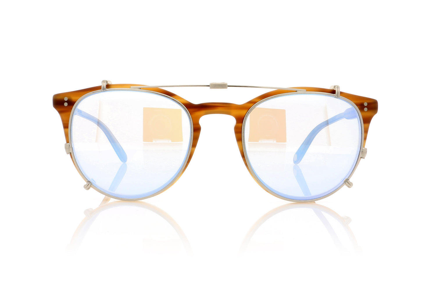 Garrett Leight Milwood 5004 BS/PBM Brushed Silver Clip - Front