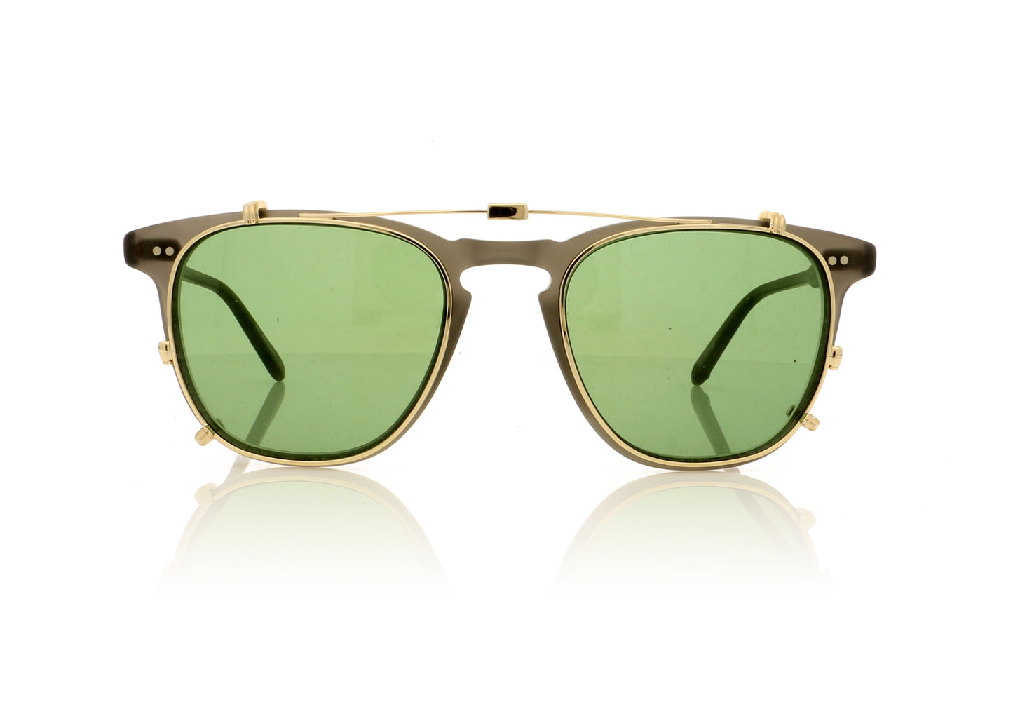 Garrett Leight Brooks 5006 AG/G15 Ant Gld Clip - Front