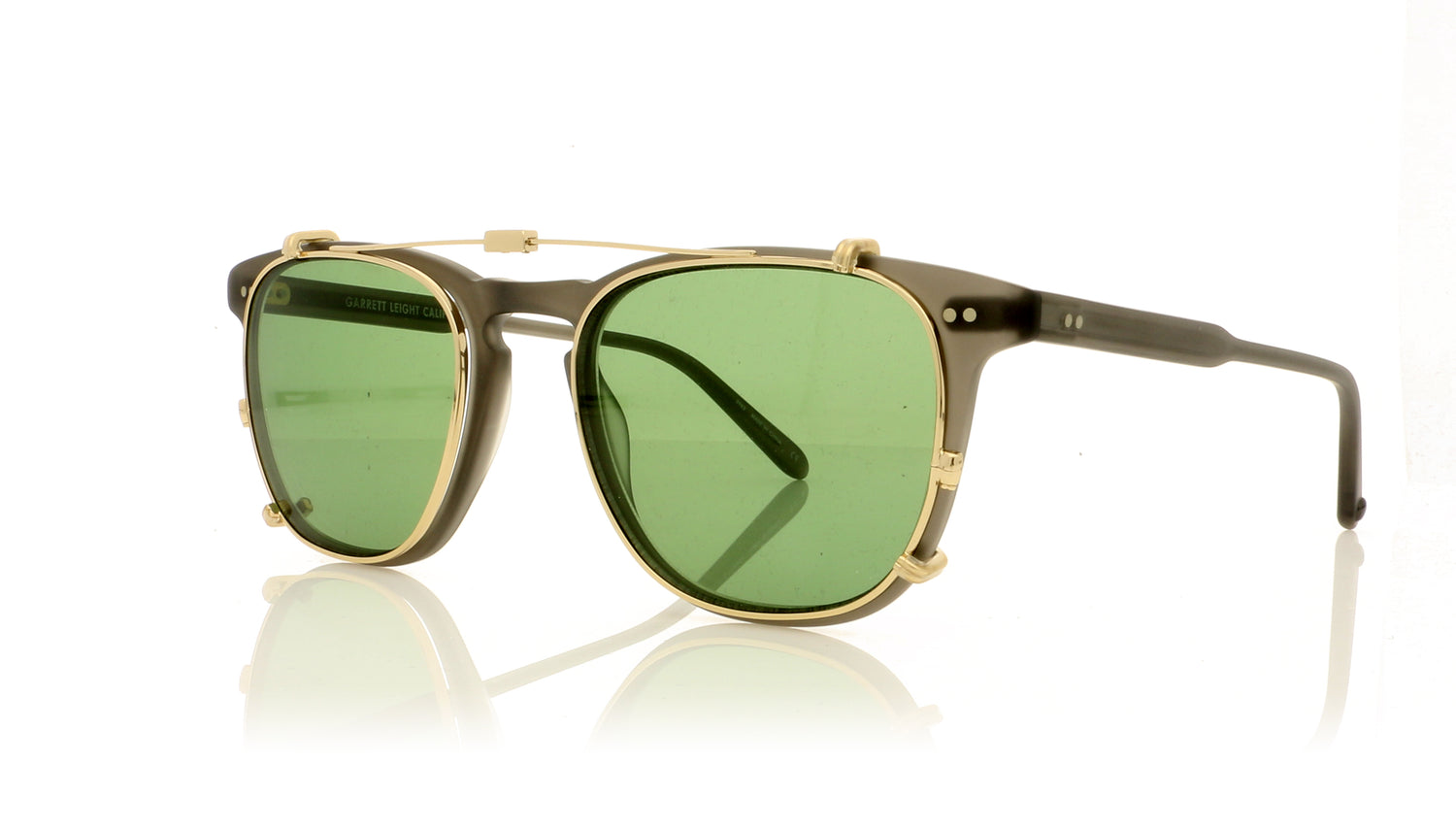 Garrett Leight Brooks 5006 AG/G15 Ant Gld Clip - Angle