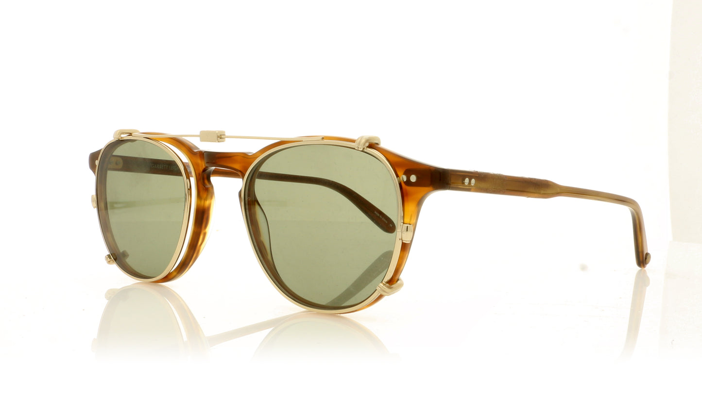 Garrett Leight Hampton Clip 5051 G/GRN Gold Green Sunglasses - Angle