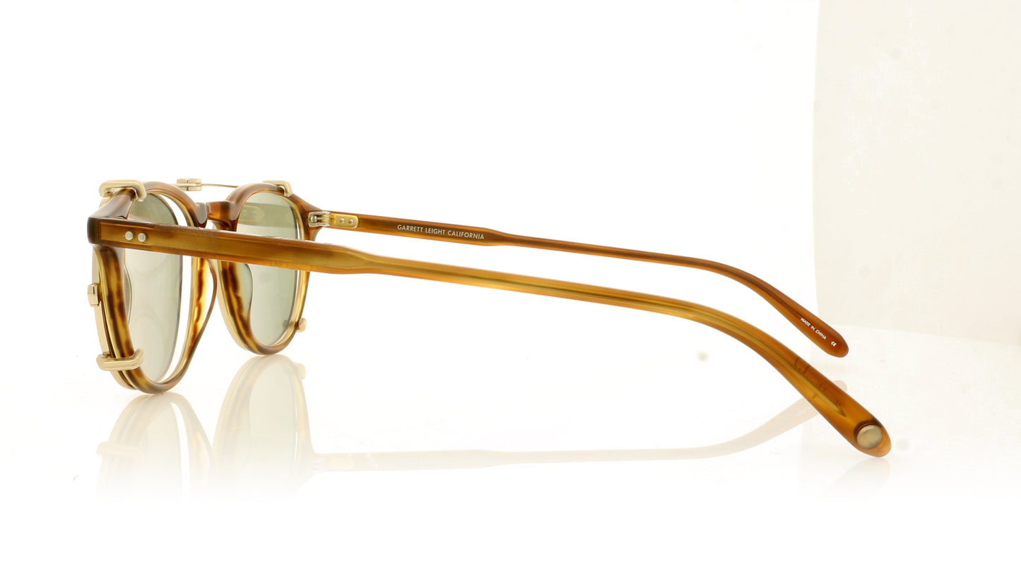 Garrett Leight Hampton Clip 5051 G/GRN Gold Green Sunglasses - Side