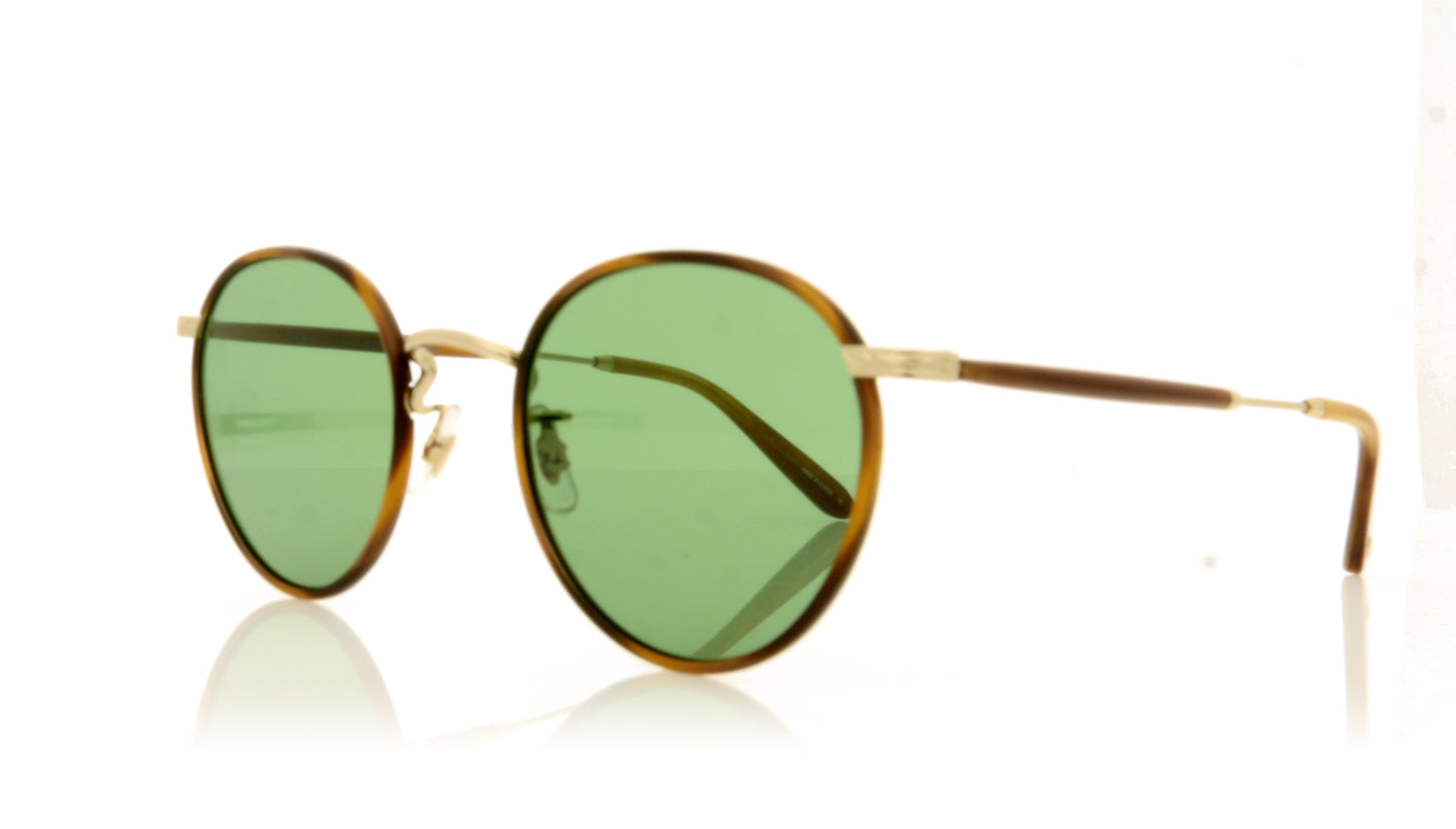 Garrett Leight Wilson 4003 DB-G/SFPGRN Demi Blonde Gold Sunglasses - Angle