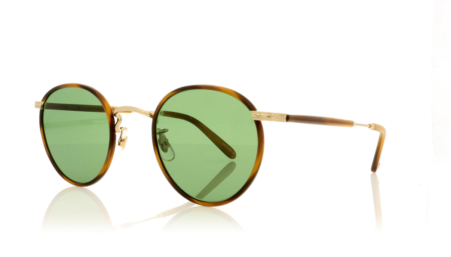 Garrett Leight Wilson DB-G-TD Demi Blonde Sunglasses - Angle