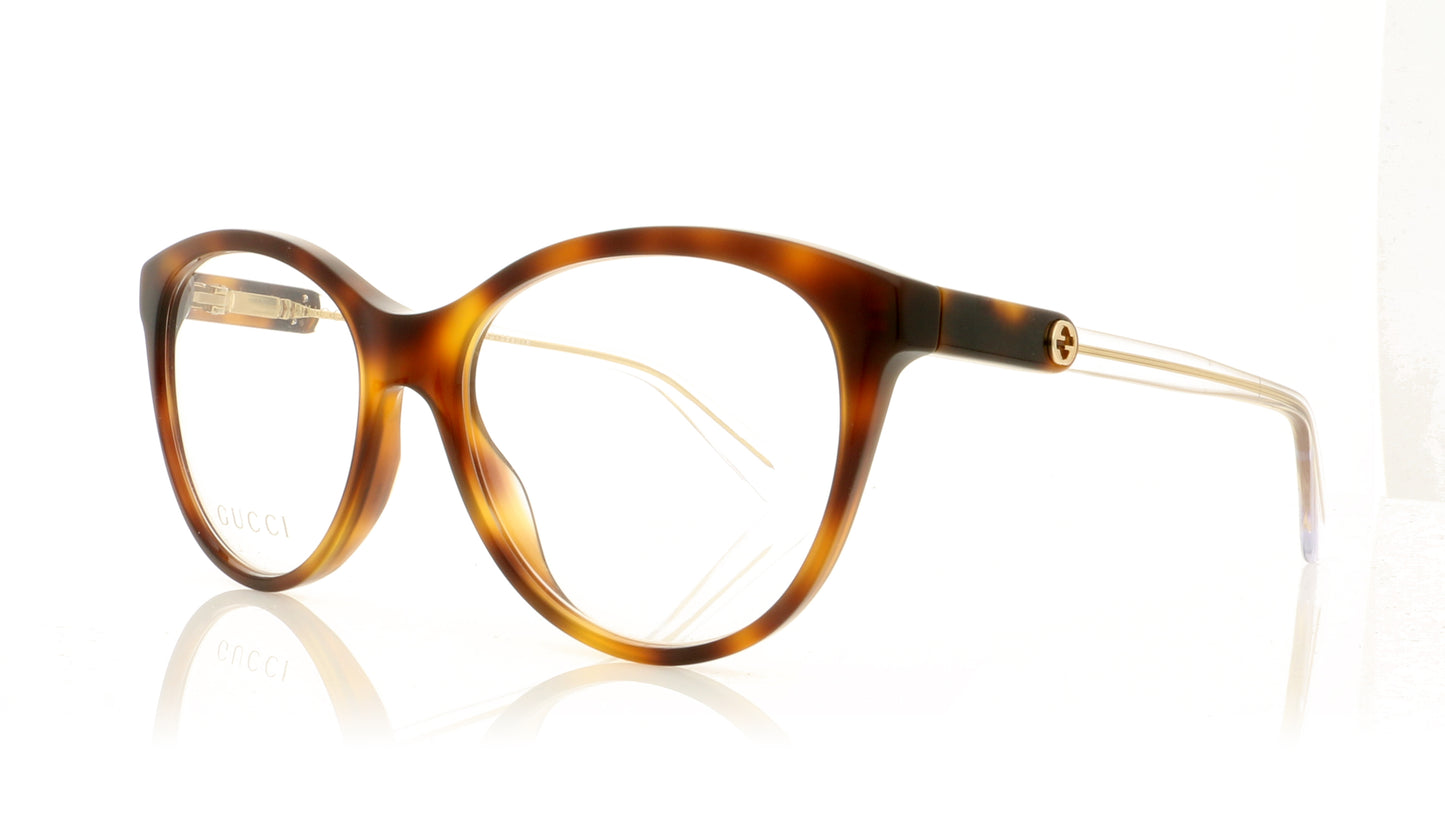 Gucci GG0486O 3 Tortoise Glasses - Angle