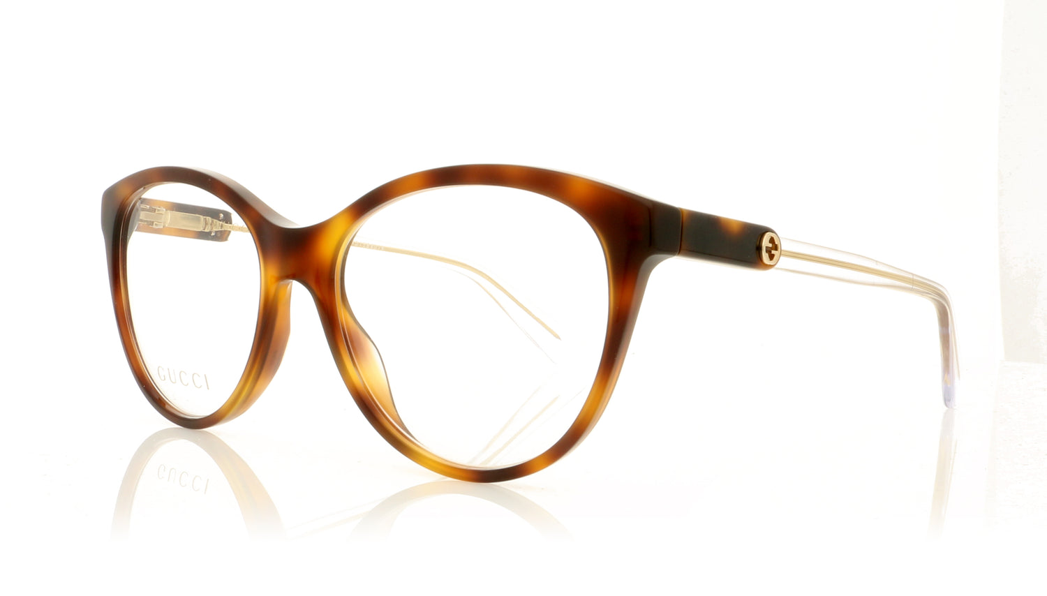 Gucci GG0486O 3 Tortoise Glasses - Angle