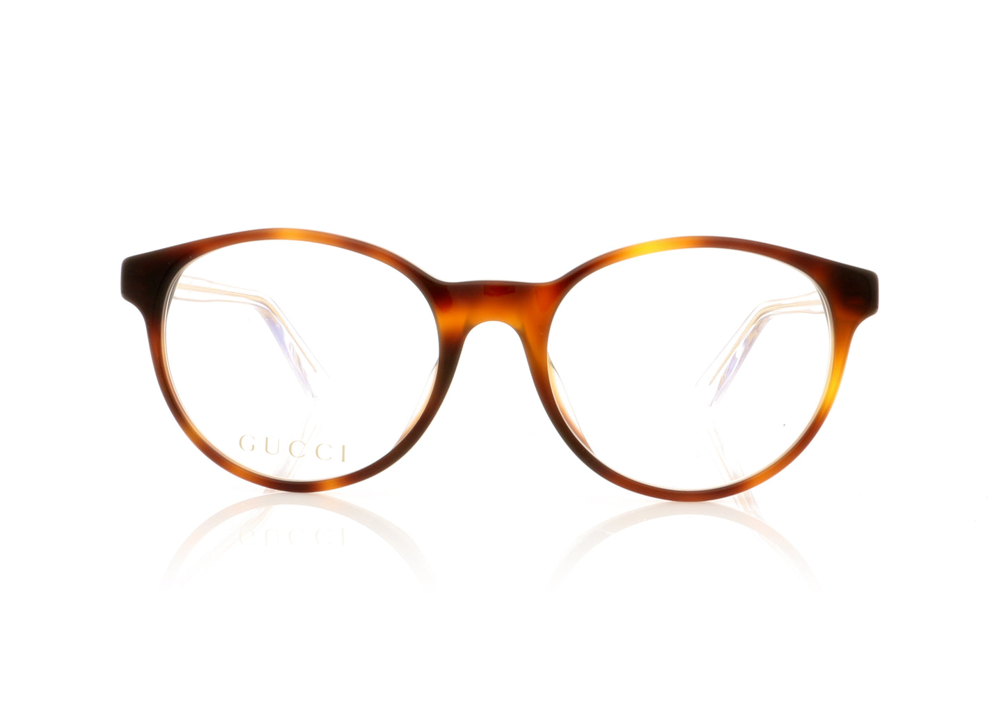 Gucci GG0487OA 3 Havana Transparent Glasses - Front
