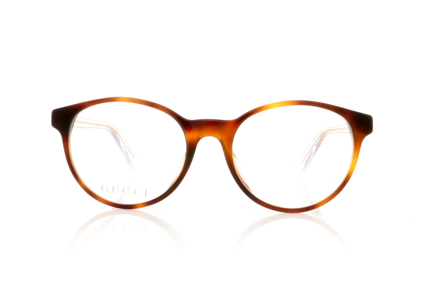 Gucci GG0487OA 3 Havana Transparent Glasses - Front
