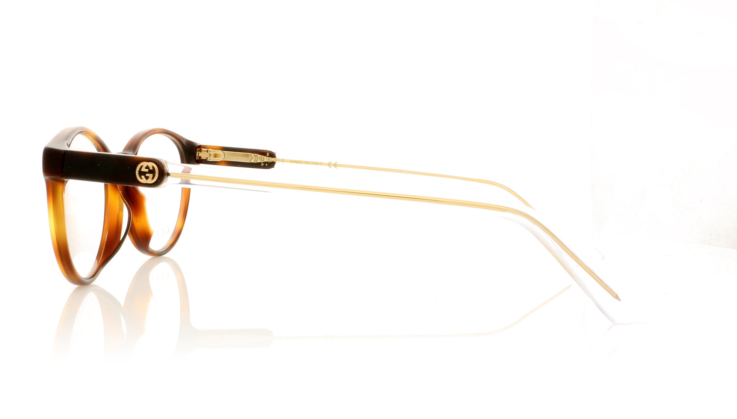 Gucci GG0487OA 3 Havana Transparent Glasses - Side