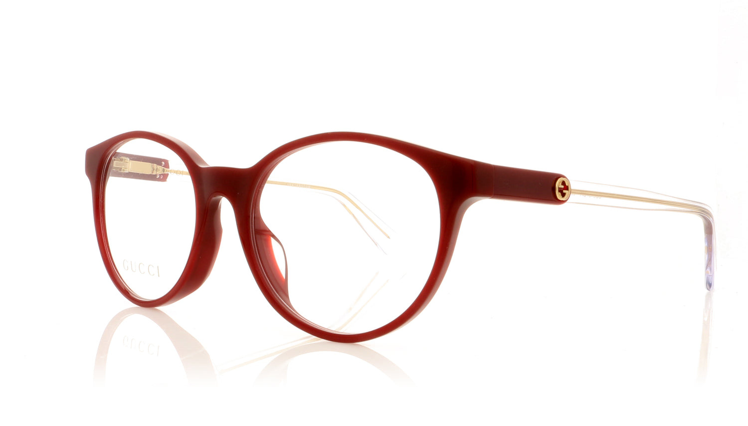Gucci GG0487OA 9 Burgundy Glasses - Angle