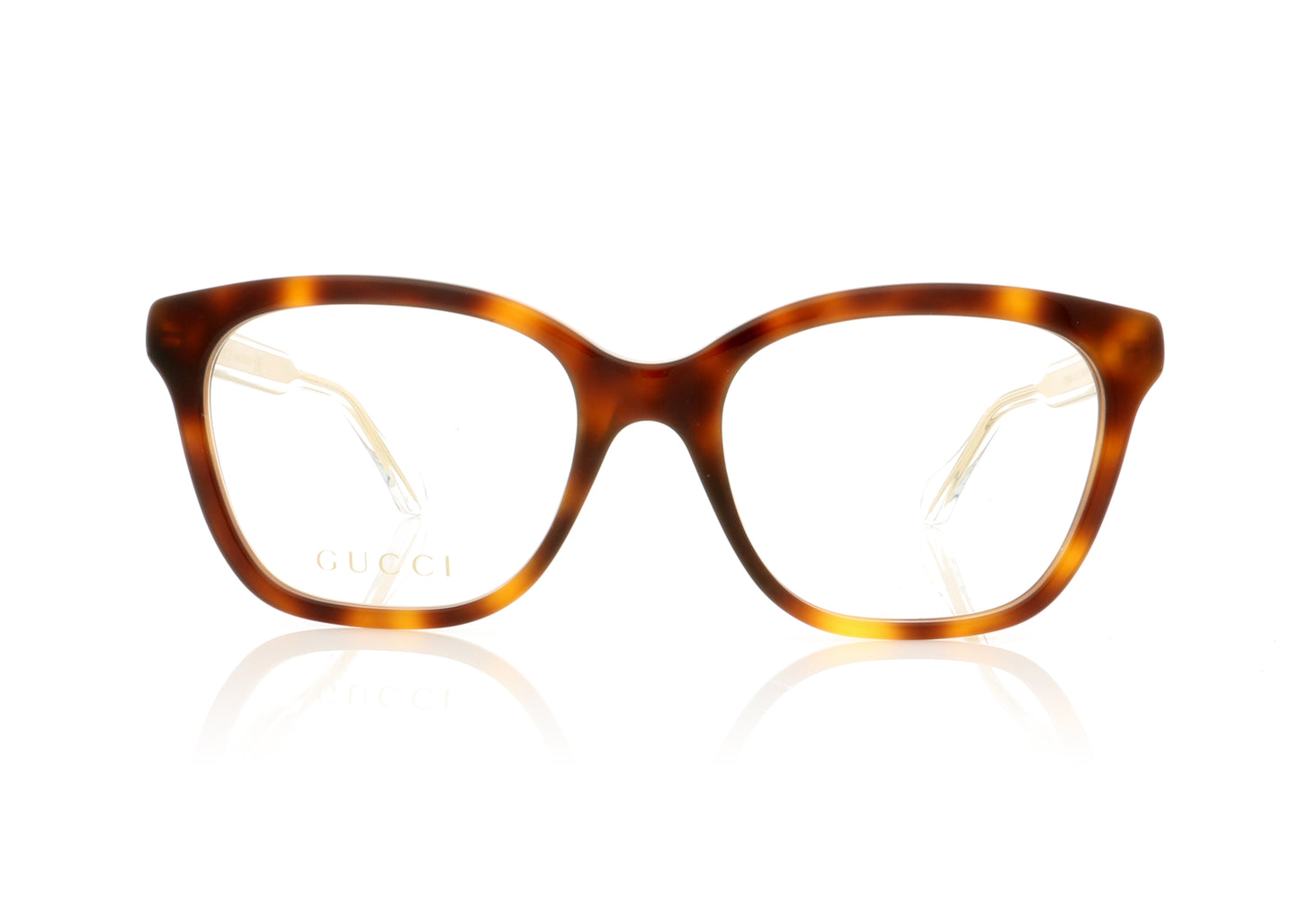 Gucci GG0566O 2 Havana Crystal Glasses - Front
