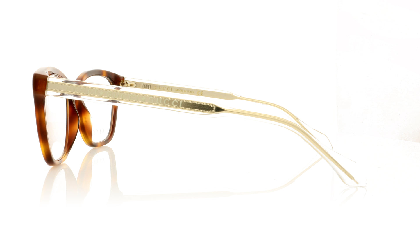 Gucci GG0566O 2 Havana Crystal Glasses - Side