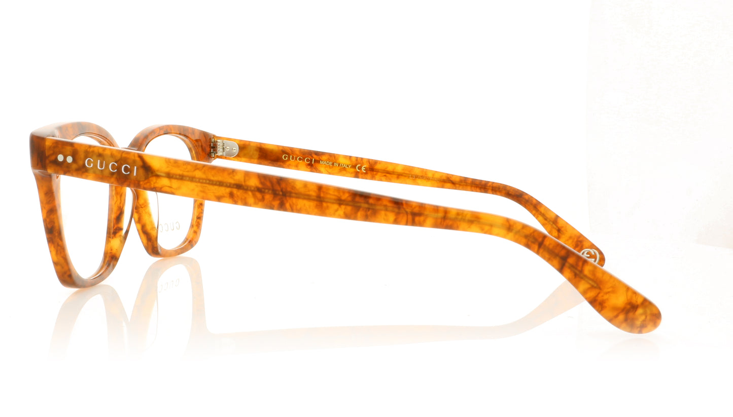 Gucci GG0572O 5 Havana Transparent Glasses - Side