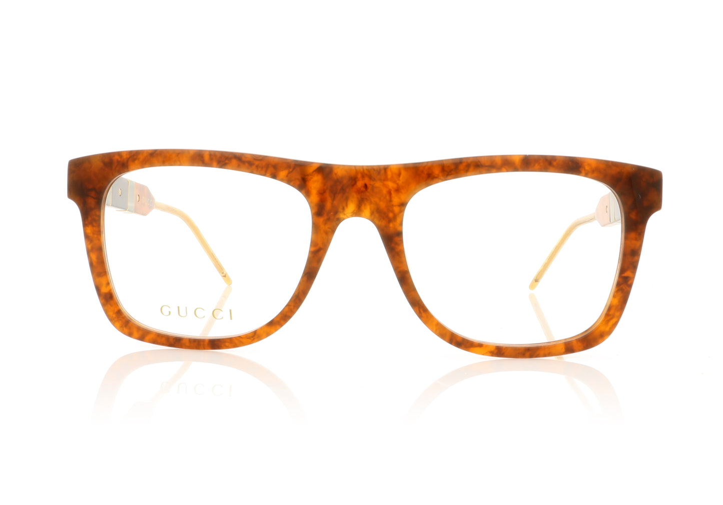 Gucci GG0604O 3 Havana Transparent Glasses - Front