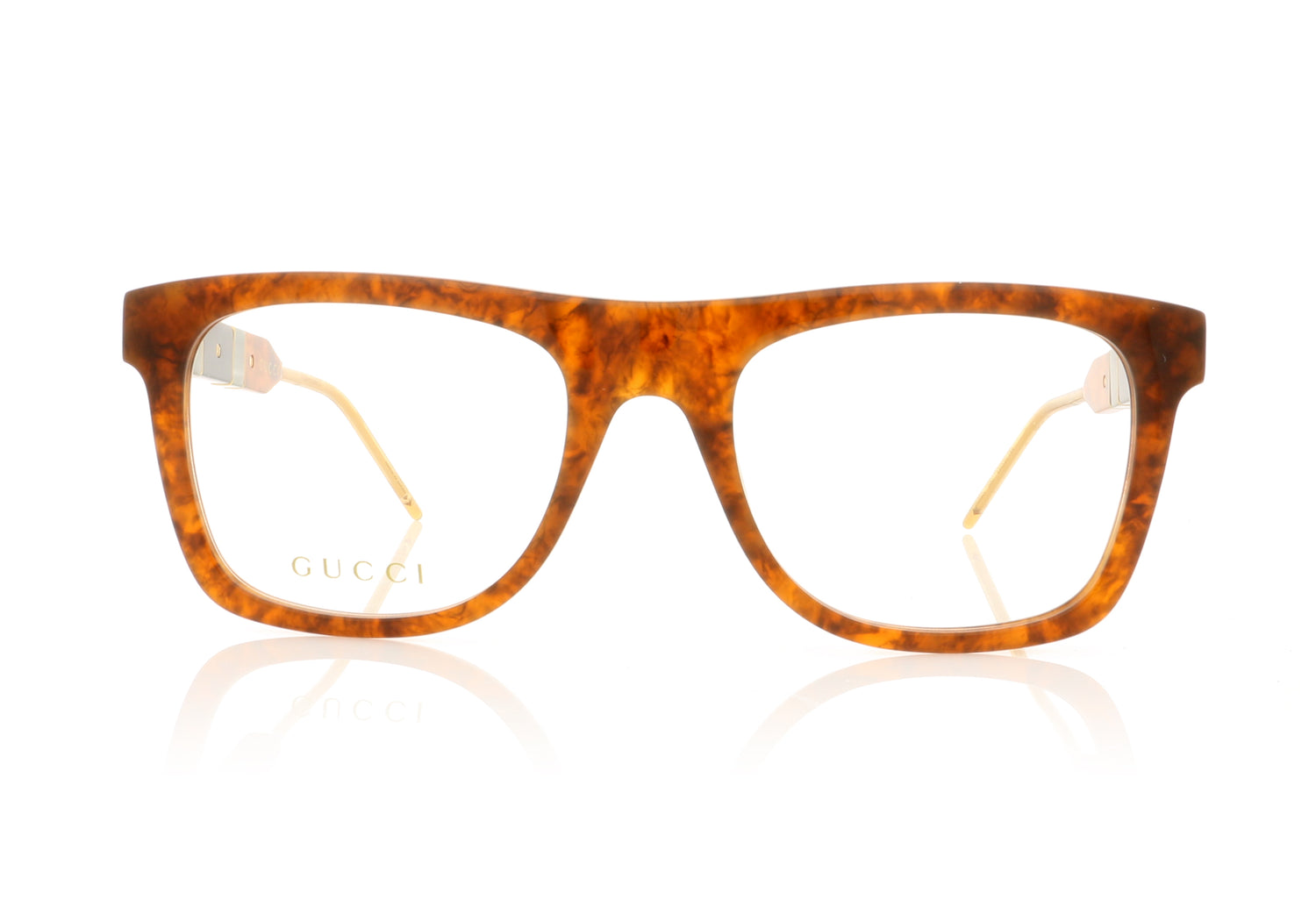 Gucci GG0604O 3 Havana Transparent Glasses - Front