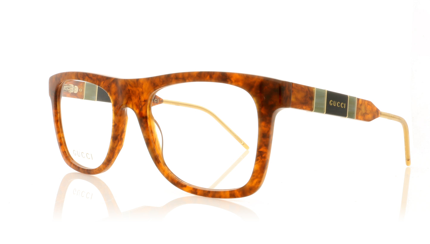 Gucci GG0604O 3 Havana Transparent Glasses - Angle