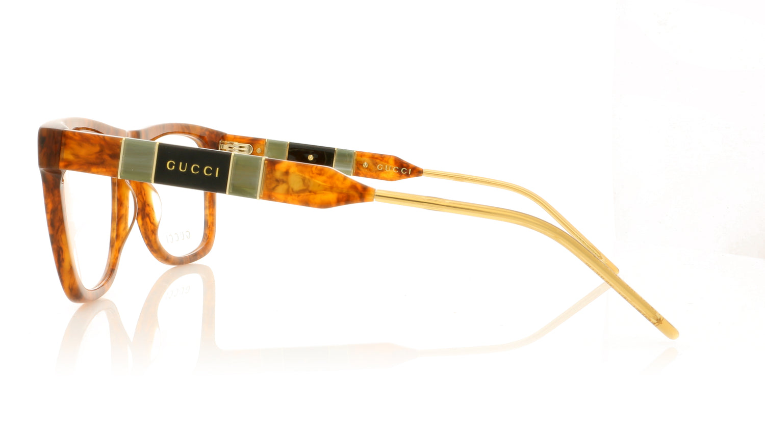Gucci GG0604O 3 Havana Transparent Glasses - Side