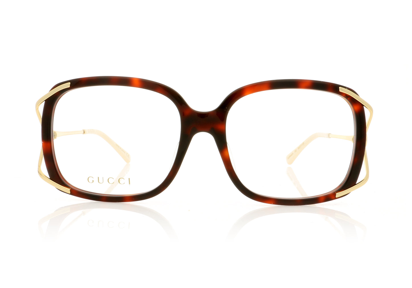 Gucci GG0648OA 2 Havana Gold Glasses - Front