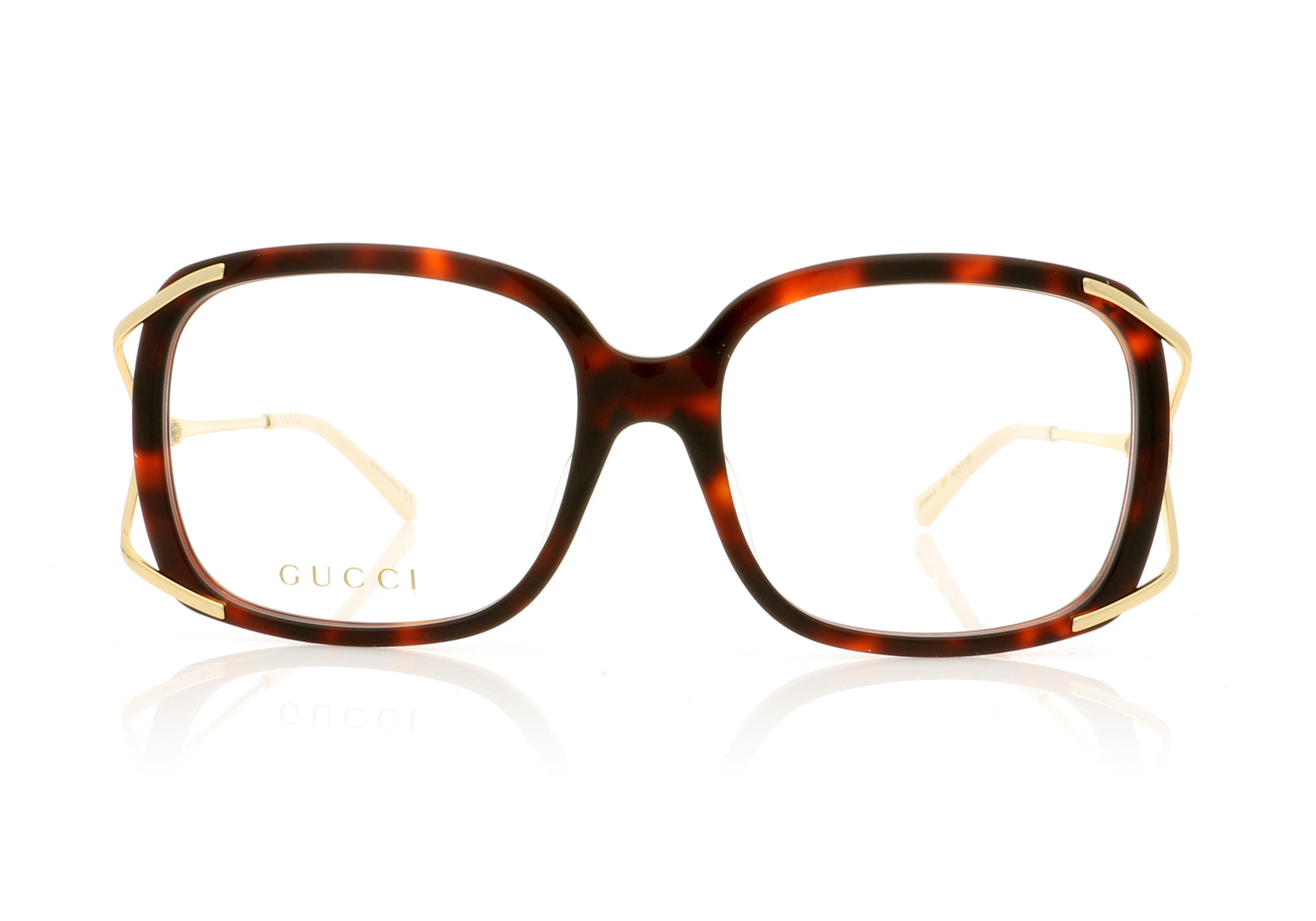 Gucci GG0648OA 2 Havana Gold Glasses - Front