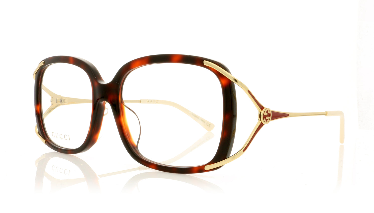 Gucci GG0648OA 2 Havana Gold Glasses - Angle