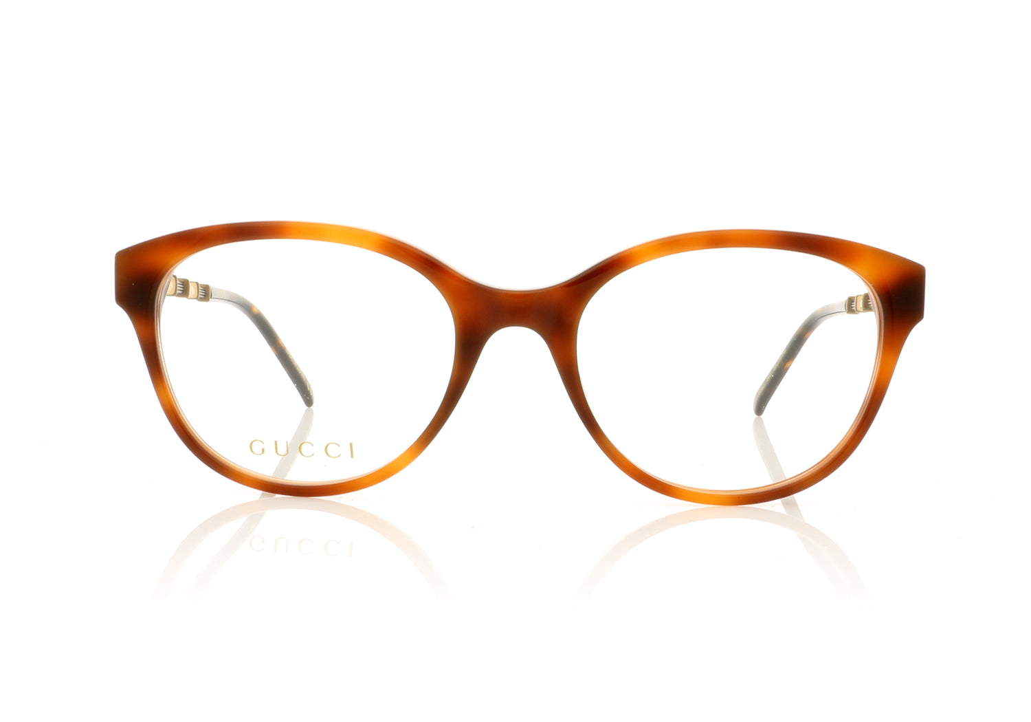 Gucci GG0656O 3 Havana Gold Glasses - Front