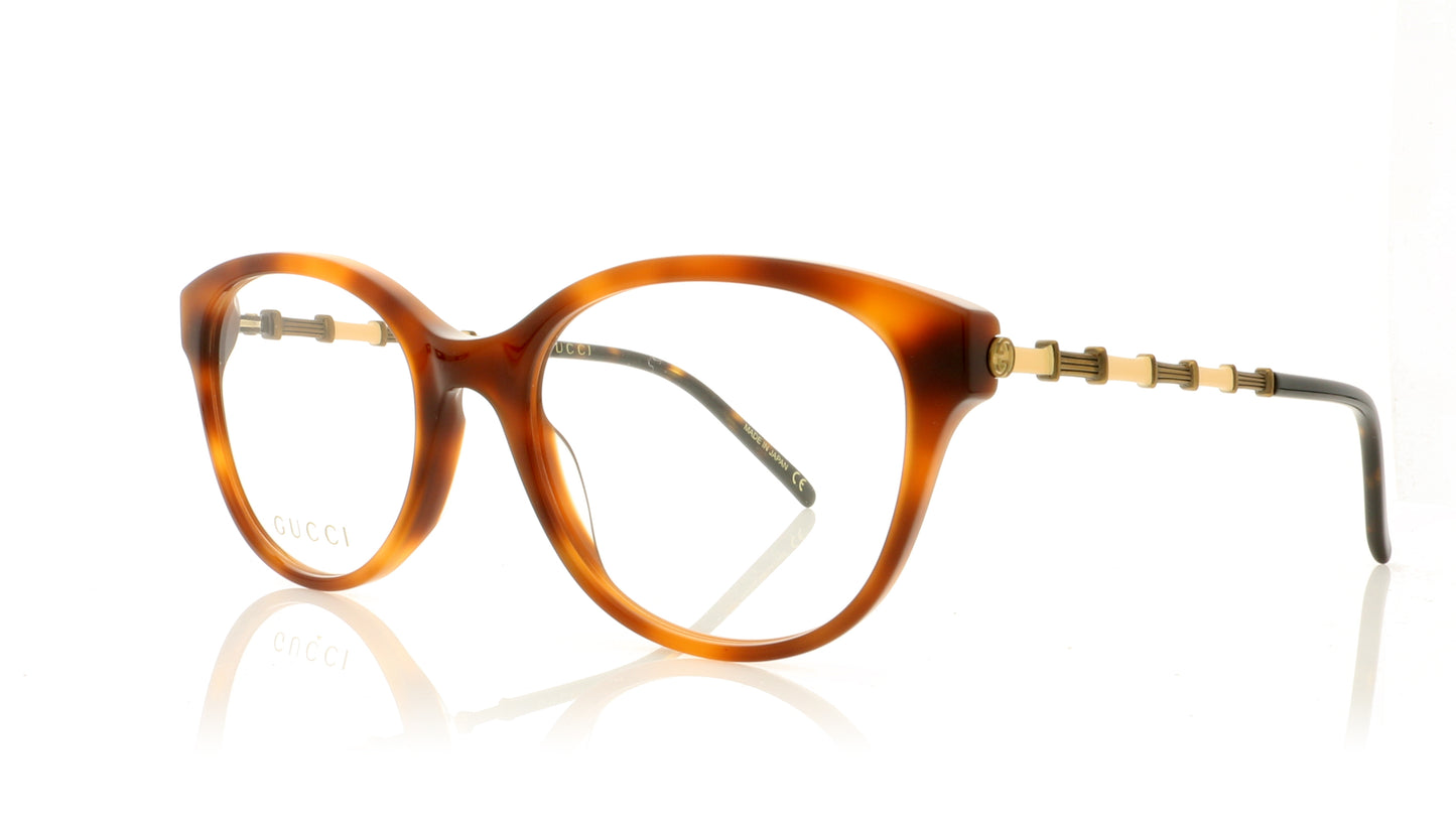 Gucci GG0656O 3 Havana Gold Glasses - Angle