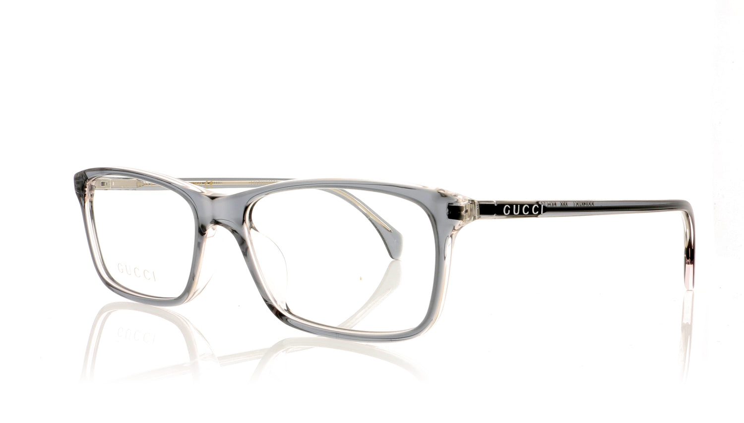 Gucci GG0701OJ 3 Grey Transparent Glasses - Angle