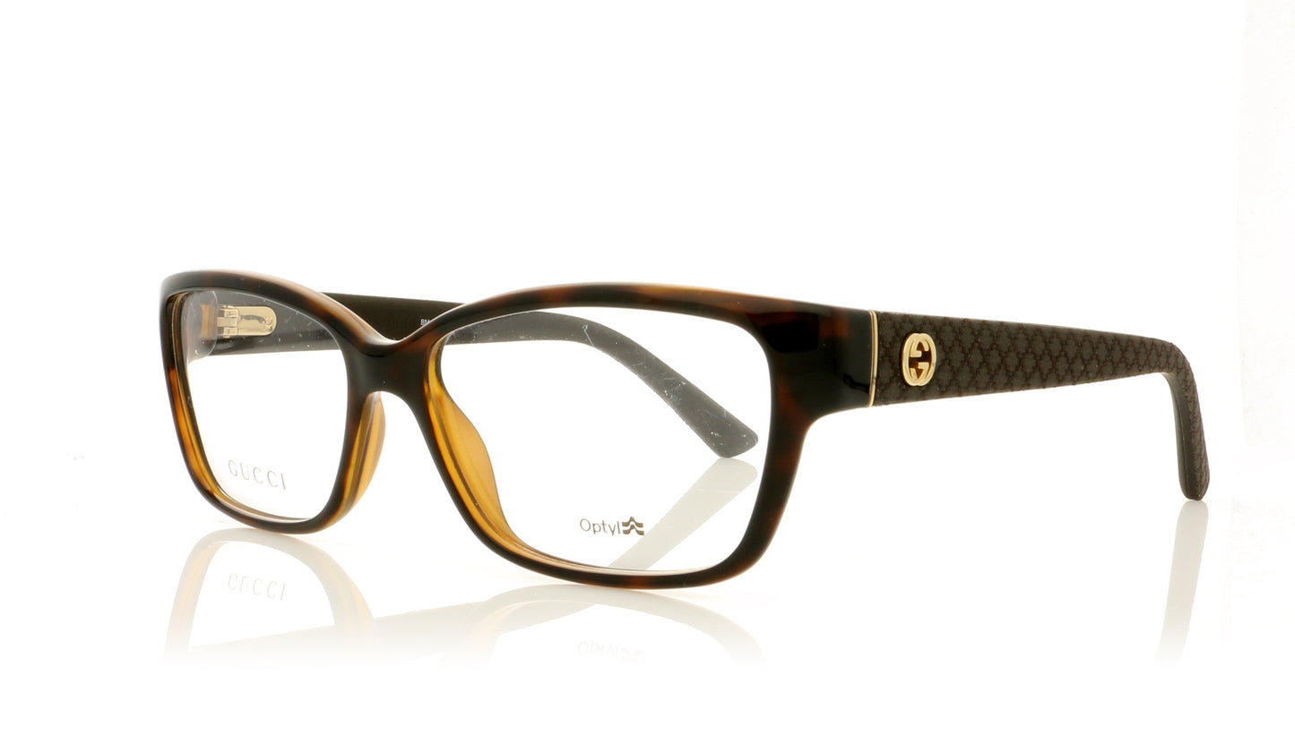 Gucci GG 3717 INI Dark Brown Glasses - Angle