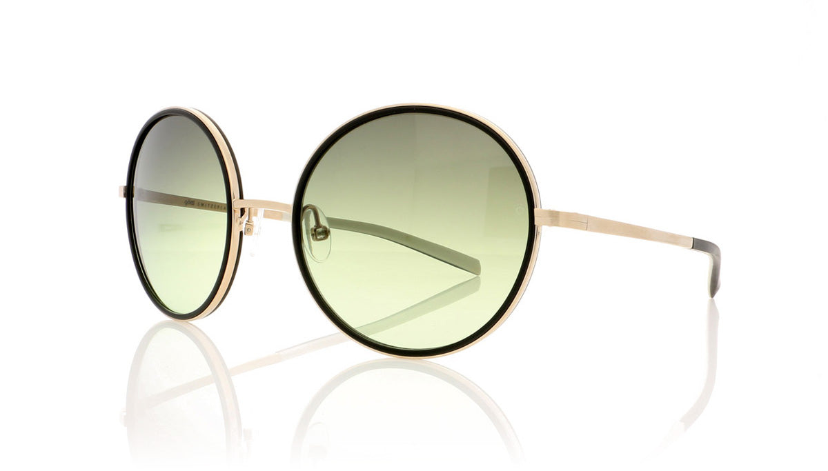Götti Pinou GLBB Gold Brushed Black Ring Sunglasses - Angle