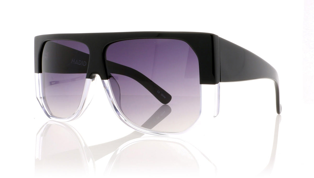 Hadid Eyewear Frequent Flyer HAD02 C3 Black & Crystal Sunglasses - Angle