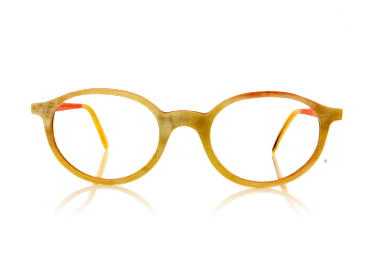 Hoffman Natural Eyewear Hoffman 2116 H55 Light Horn Glasses - Front