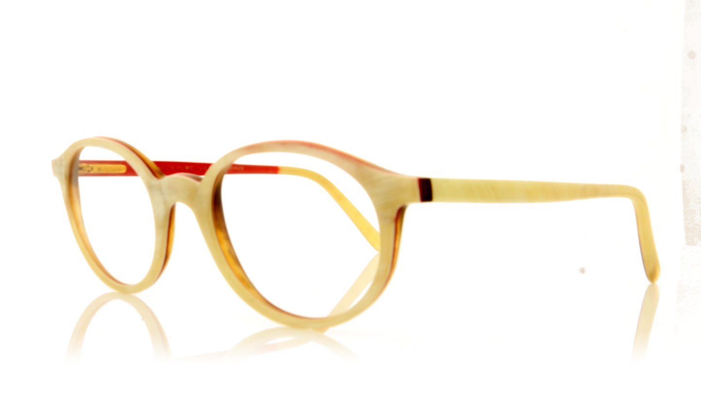 Hoffman Natural Eyewear Hoffman 2116 H55 Light Horn Glasses - Angle