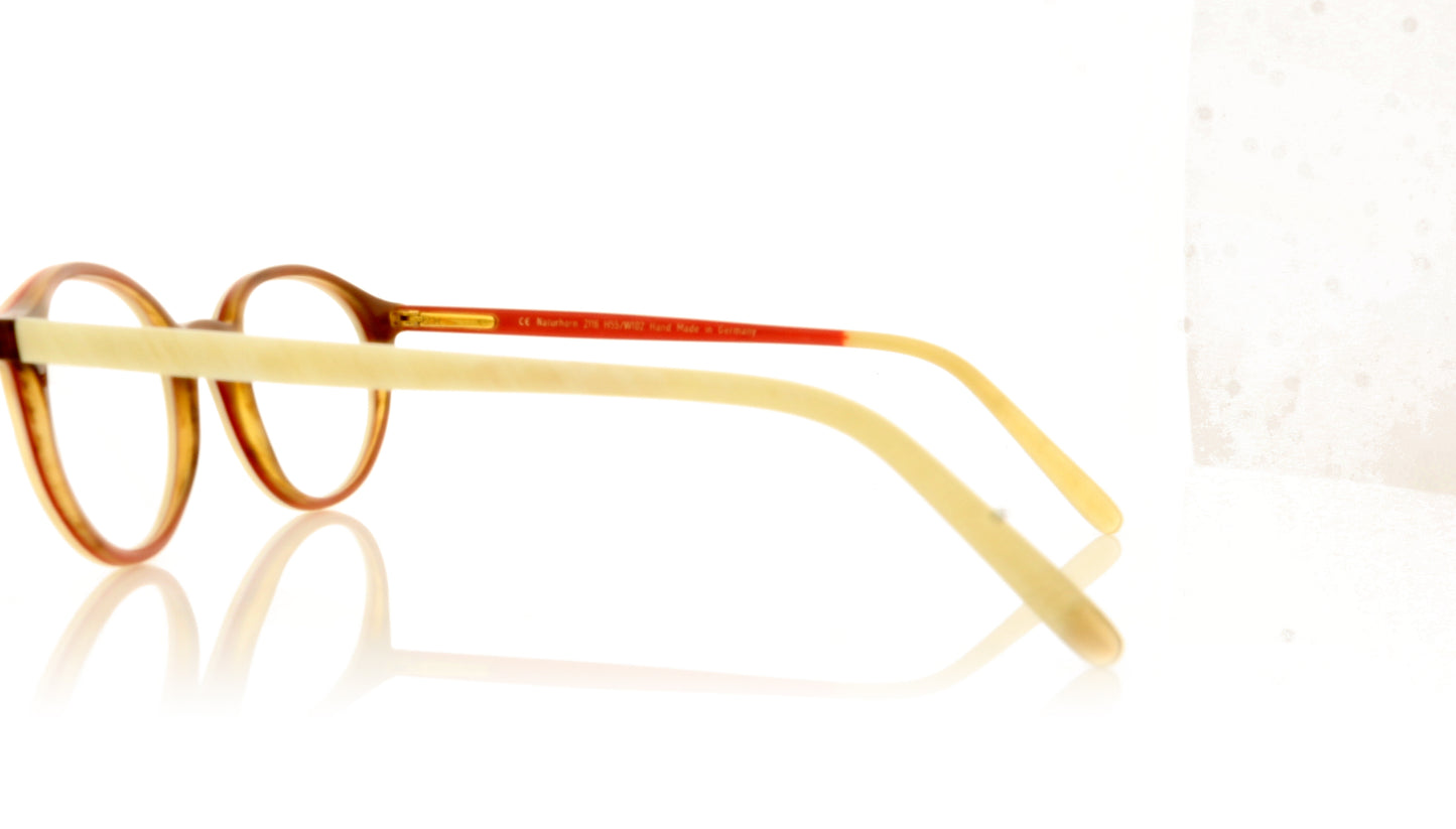 Hoffman Natural Eyewear Hoffman 2116 H55 Light Horn Glasses - Side