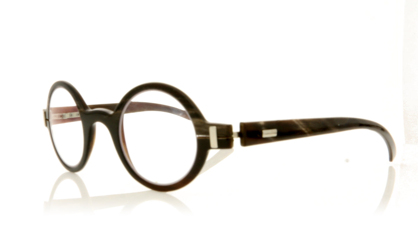 Hoffman Natural Eyewear V7416 H16 Horn Glasses - Angle