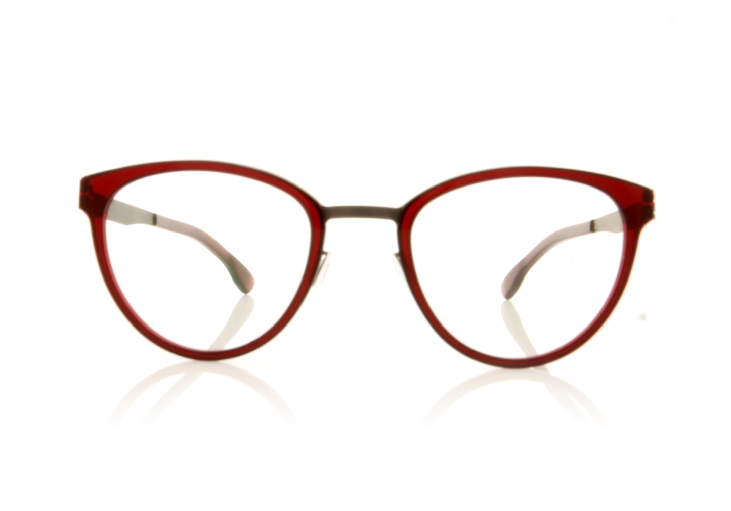 ic! berlin Beate J TBR Teak Barolo Red Glasses - Front