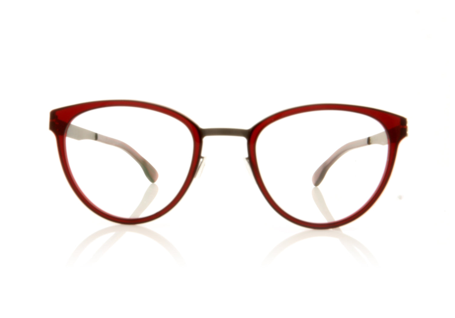 ic! berlin Beate J TBR Teak Barolo Red Glasses - Front