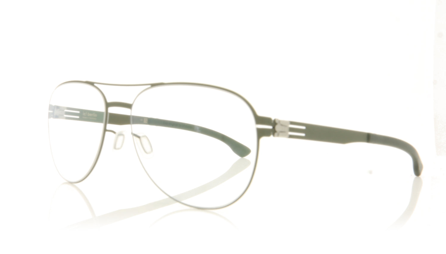 ic! berlin Wolfener MDG Moss Dark Green Glasses - Angle