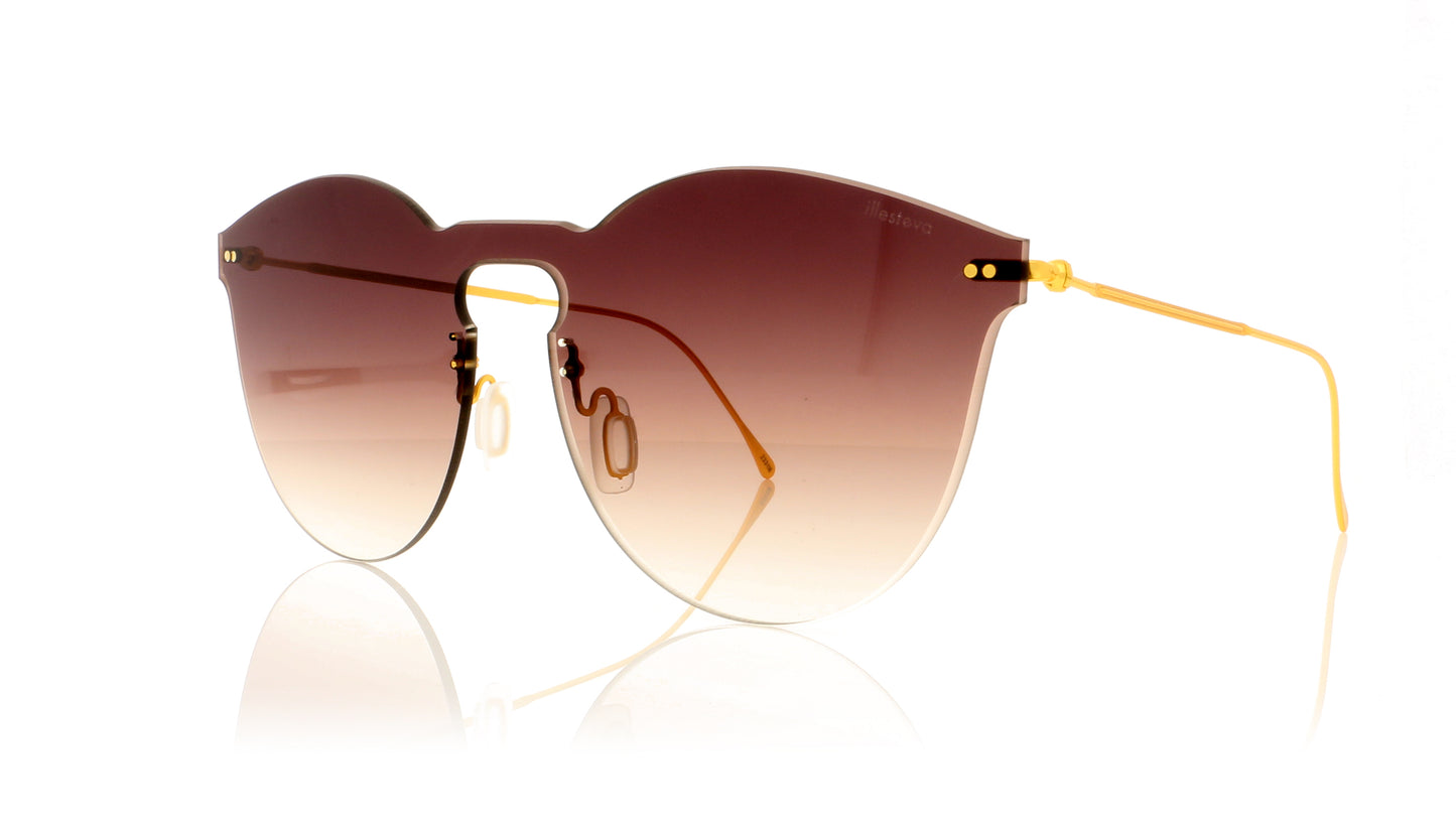 Illesteva Leonard 2 Mask C23 Gold Sunglasses - Angle